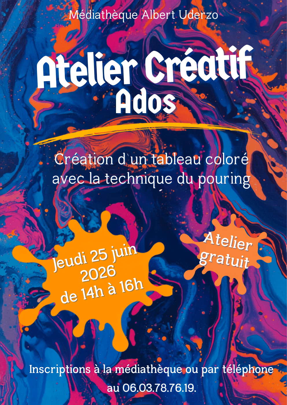 Youthful Acrylic Pouring Event Poster